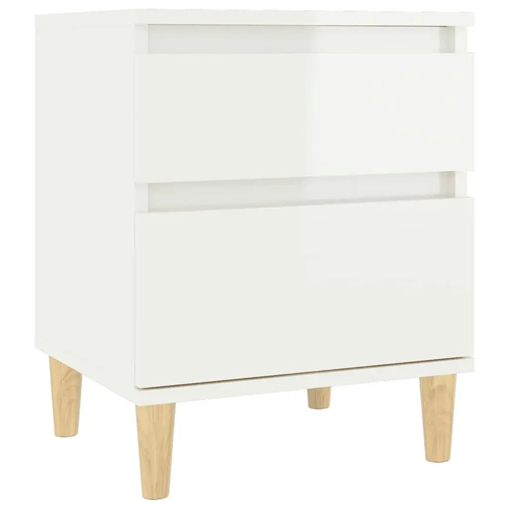 Bedside Cabinets 2 pcs High Gloss White 40x35x50 cm 821831