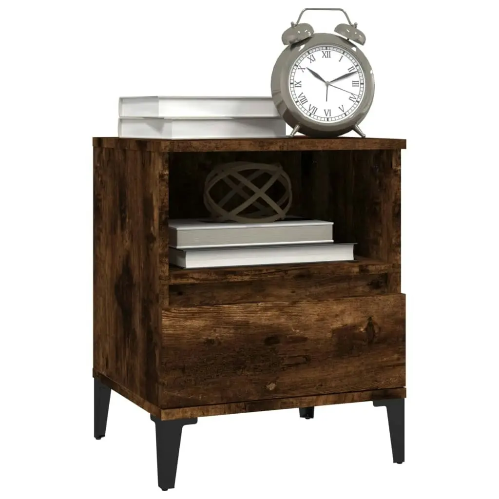 Bedside Cabinets 2 pcs Smoked Oak 40x35x50 cm 821821