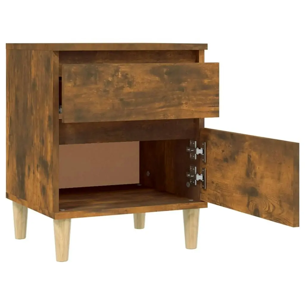 Bedside Cabinets 2 pcs Smoked Oak 40x35x50 cm 821837