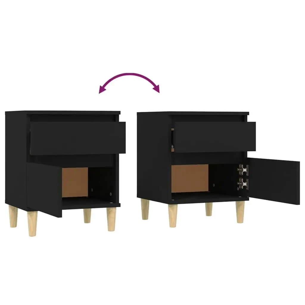 Bedside Cabinets 2 pcs Black 40x35x50 cm 821829