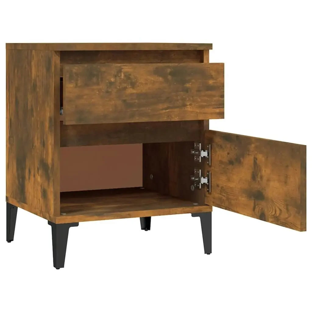 Bedside Cabinets 2 pcs Smoked Oak 40x35x50 cm 821853