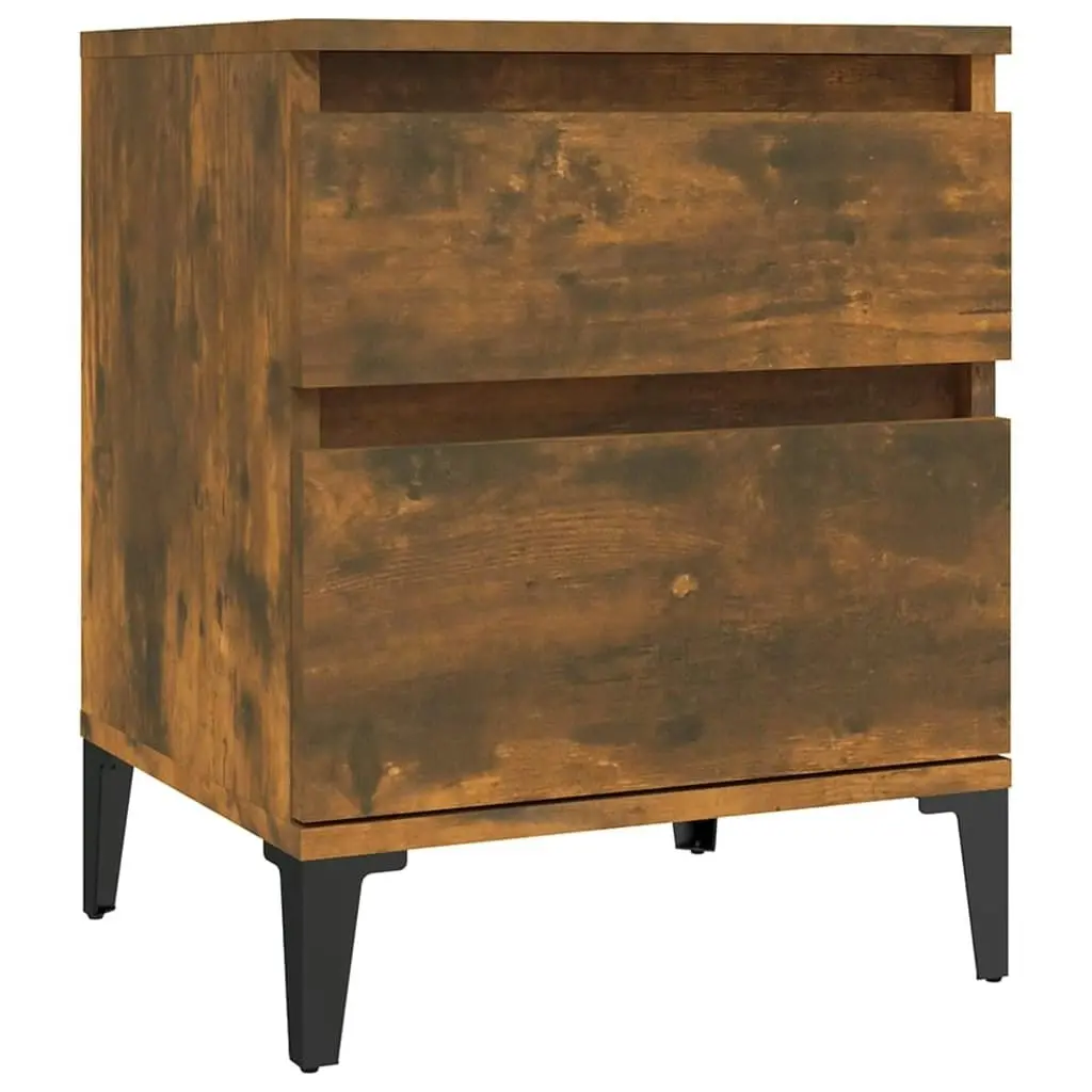 Bedside Cabinets 2 pcs Smoked Oak 40x35x50 cm 821853