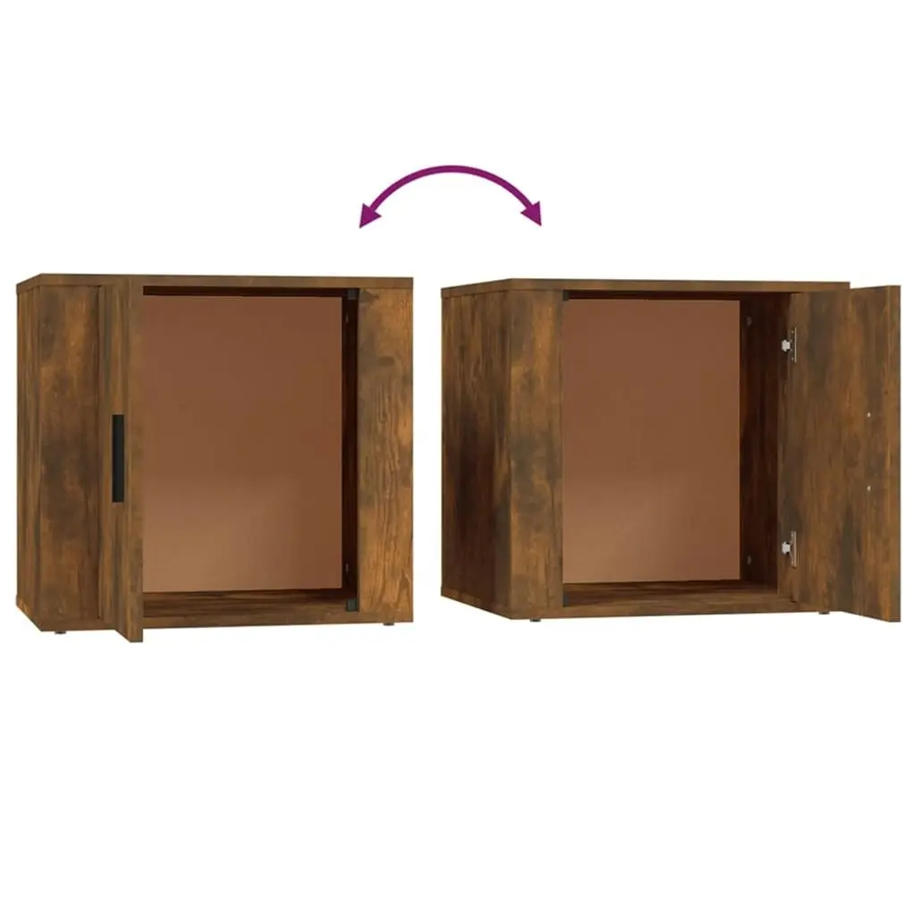 Bedside Cabinets 2 pcs Smoked Oak 50x39x47 cm 816699