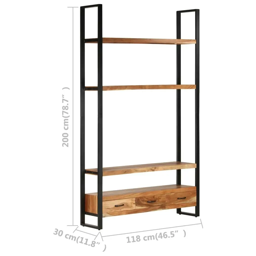 Bookshelf 118x30x200 cm Solid Acacia Wood 321053