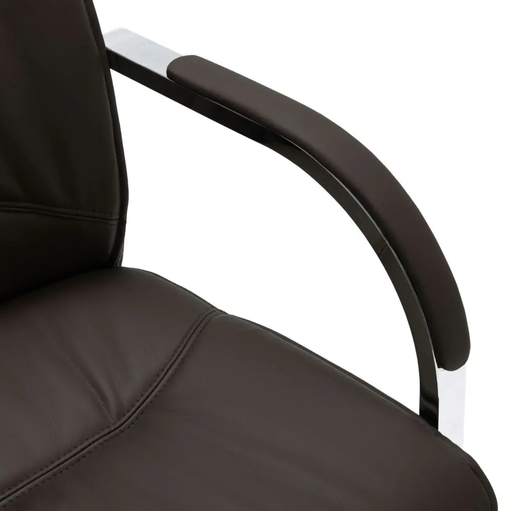 Cantilever Office Chair Black Faux Leather 289341