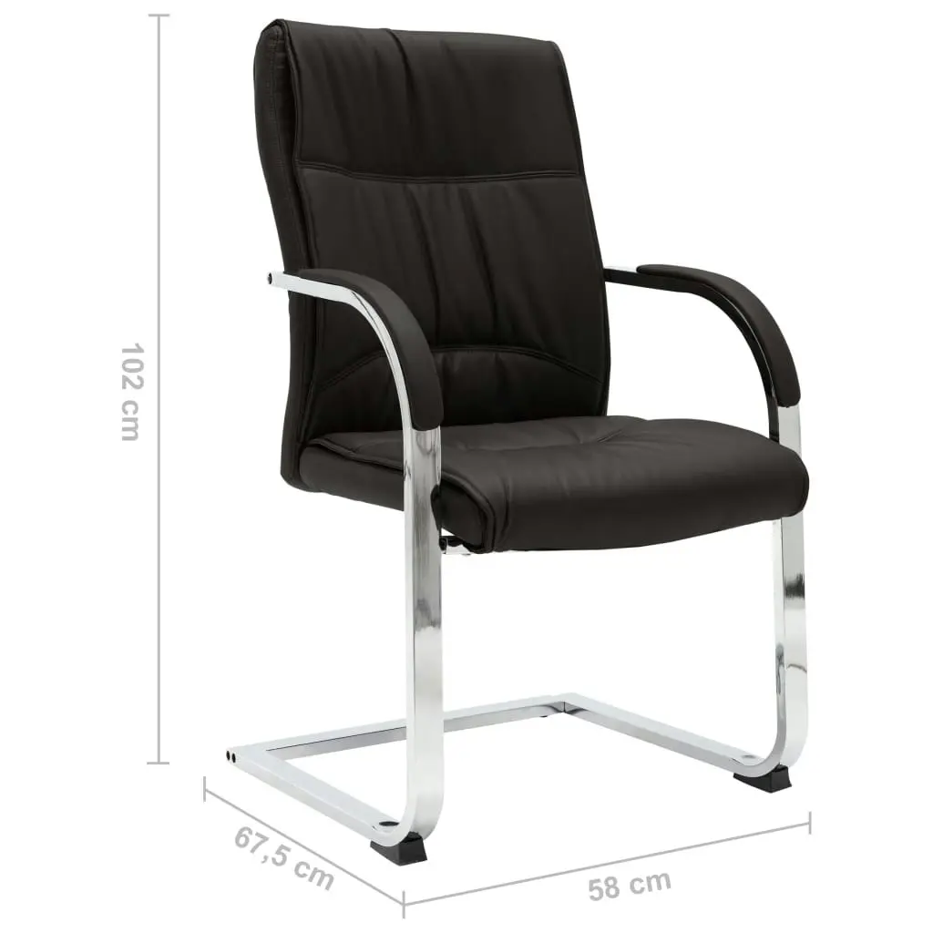 Cantilever Office Chair Black Faux Leather 289341