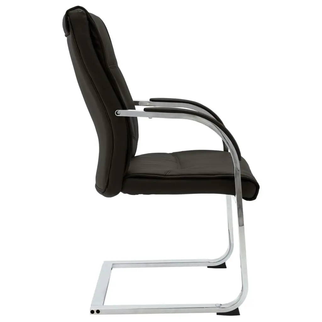 Cantilever Office Chair Black Faux Leather 289341