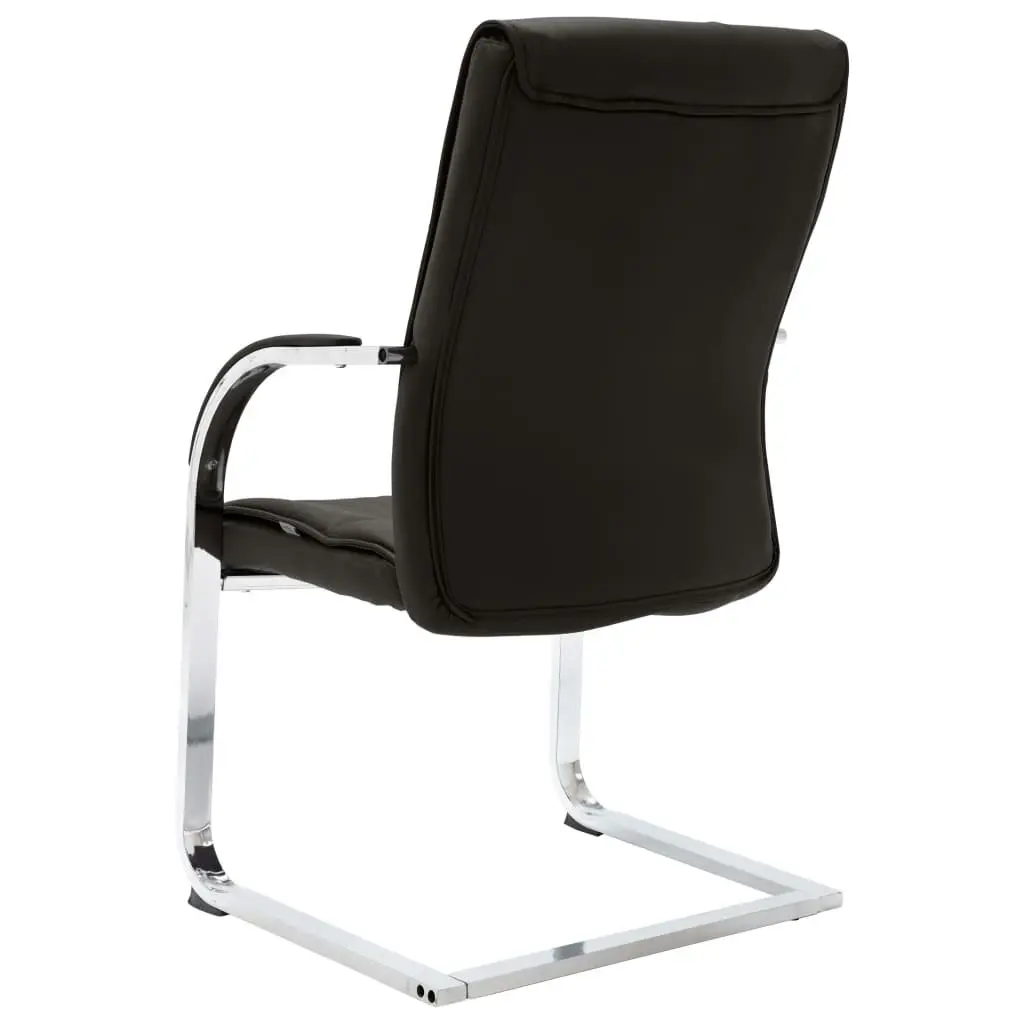 Cantilever Office Chair Black Faux Leather 289341