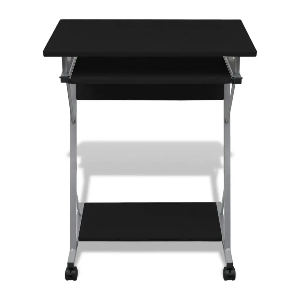 Compact Computer Desk with Pull-out Keyboard Tray Black 20051