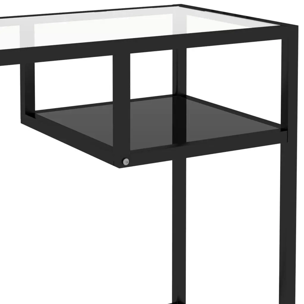 Computer Desk Black 100x36x74 cm Glass 331622