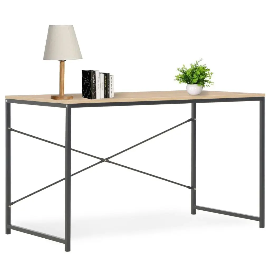 Computer Desk Black and Oak 120x60x70 cm 20260