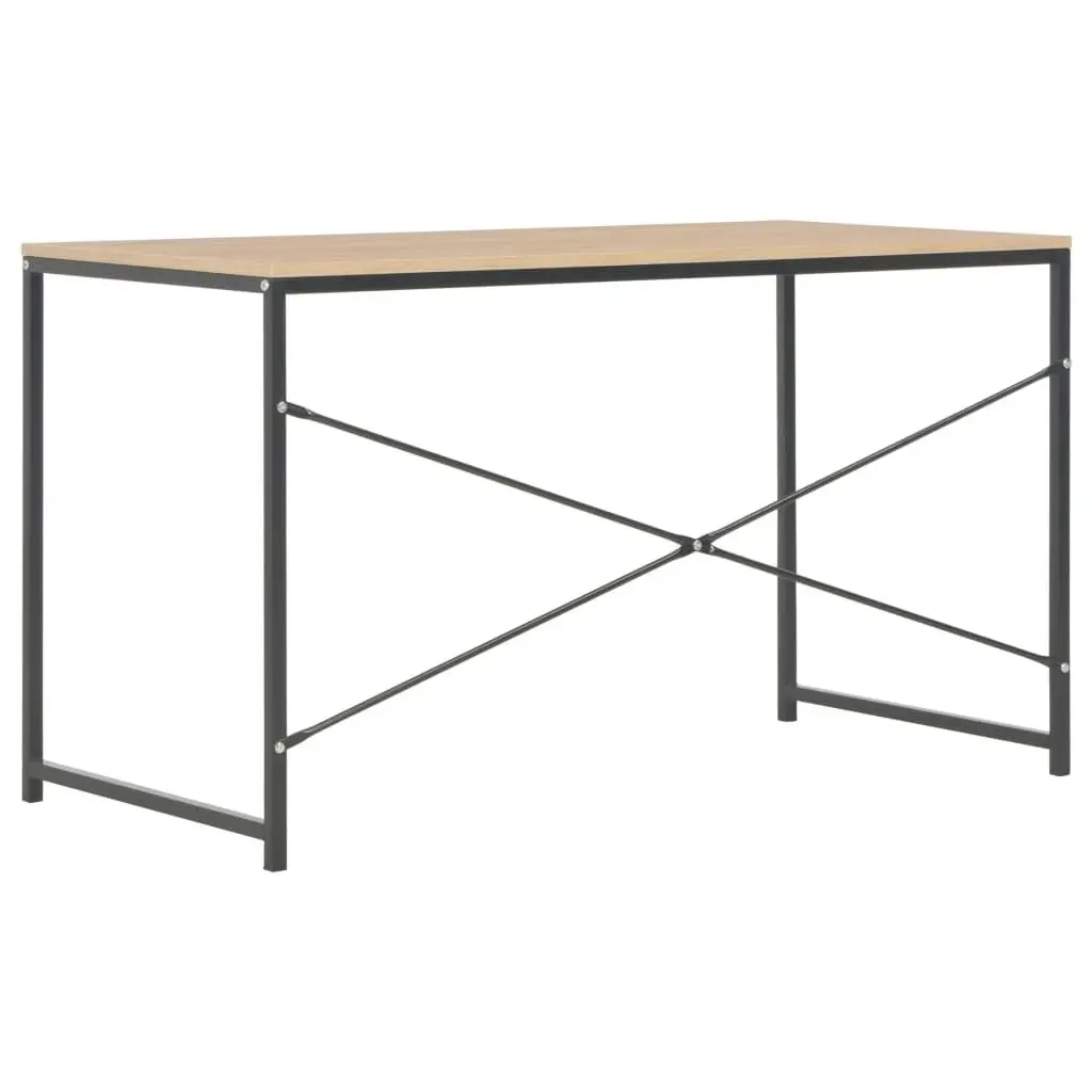 Computer Desk Black and Oak 120x60x70 cm 20260