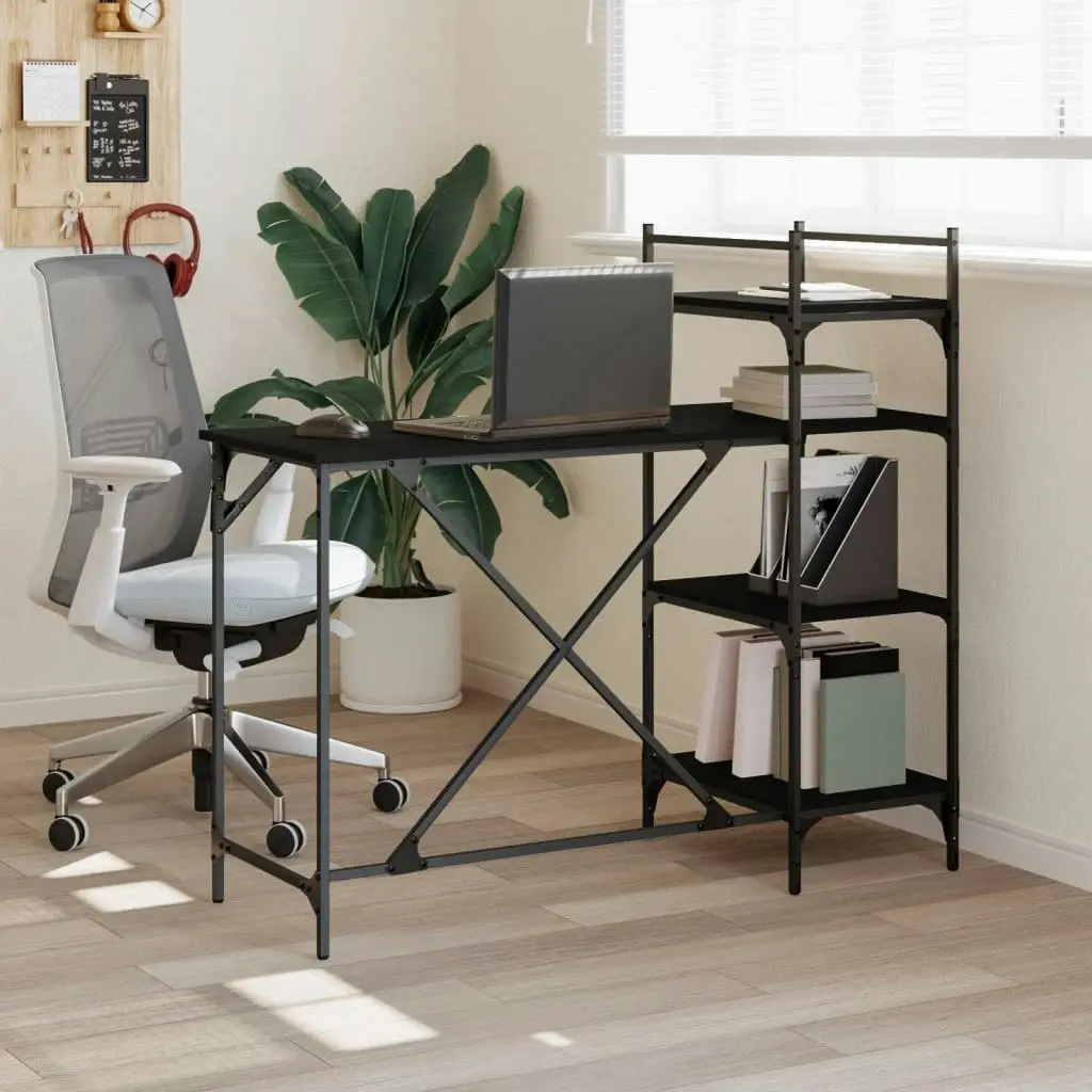 Computer Desk with Shelves Black 120x47x109 cm 836213