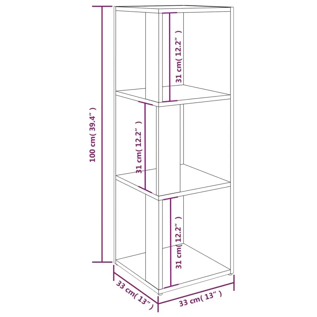 Corner Cabinet White 33x33x100 cm Engineered Wood 809026