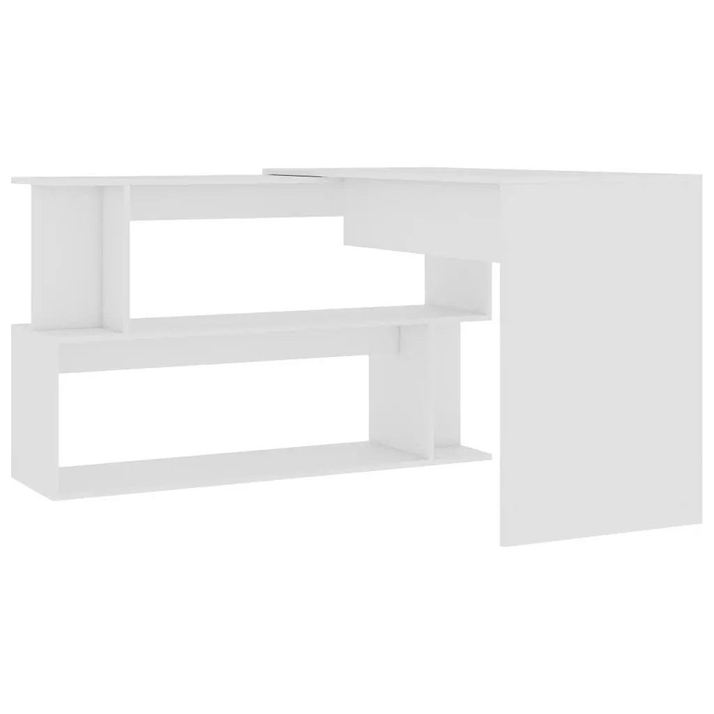 Corner Desk White 200x50x76 cm Engineered Wood 801098