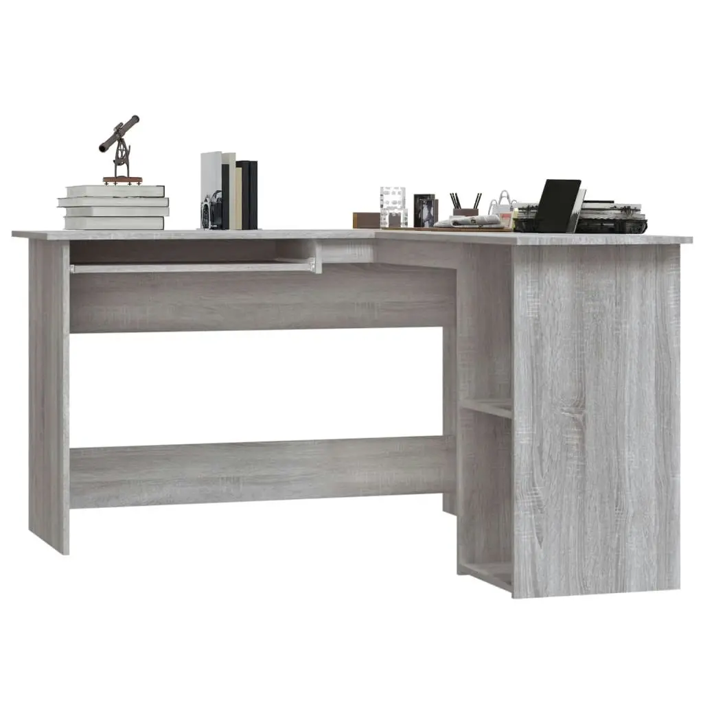 Corner Desk Grey Sonoma 120x140x75 cm Engineered Wood 815385