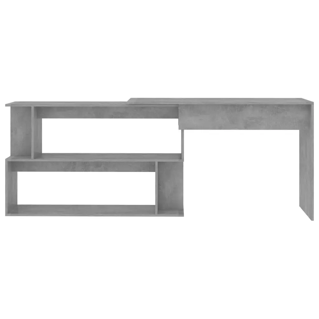 Corner Desk Concrete Grey 200x50x76 cm Engineered Wood 801102