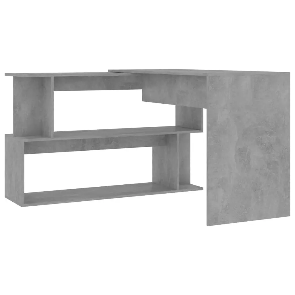 Corner Desk Concrete Grey 200x50x76 cm Engineered Wood 801102