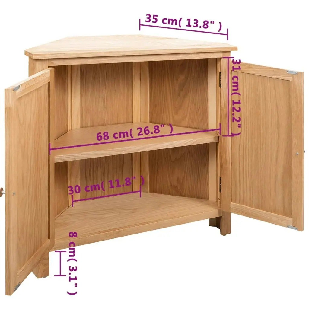 Corner Cabinet 80x33.5x78 cm Solid Oak Wood 247039