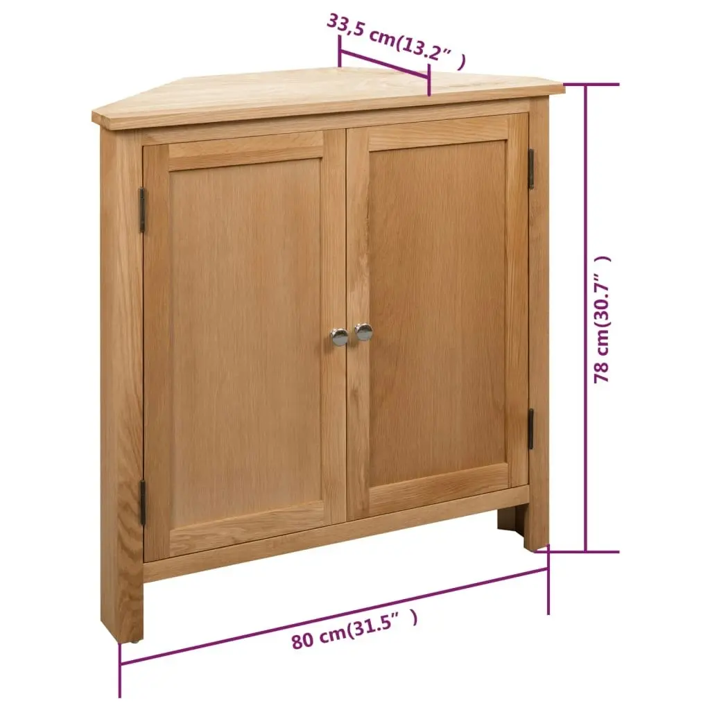 Corner Cabinet 80x33.5x78 cm Solid Oak Wood 247039