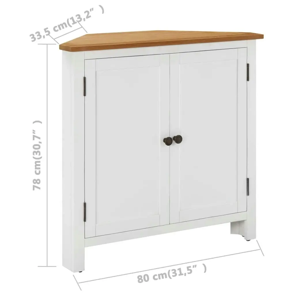 Corner Cabinet 80x33.5x78 cm Solid Oak Wood 289211