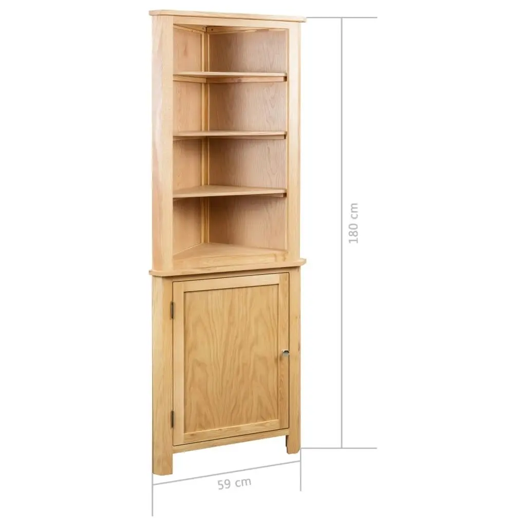 Corner Cabinet 59x36x180 cm Solid Oak Wood 247042