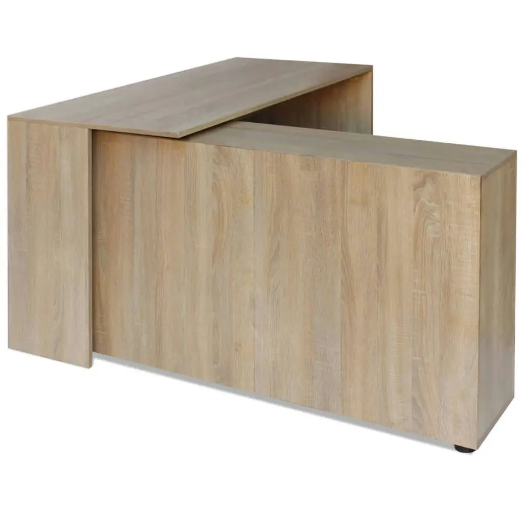 Corner Desk 4 Shelves Oak 243059