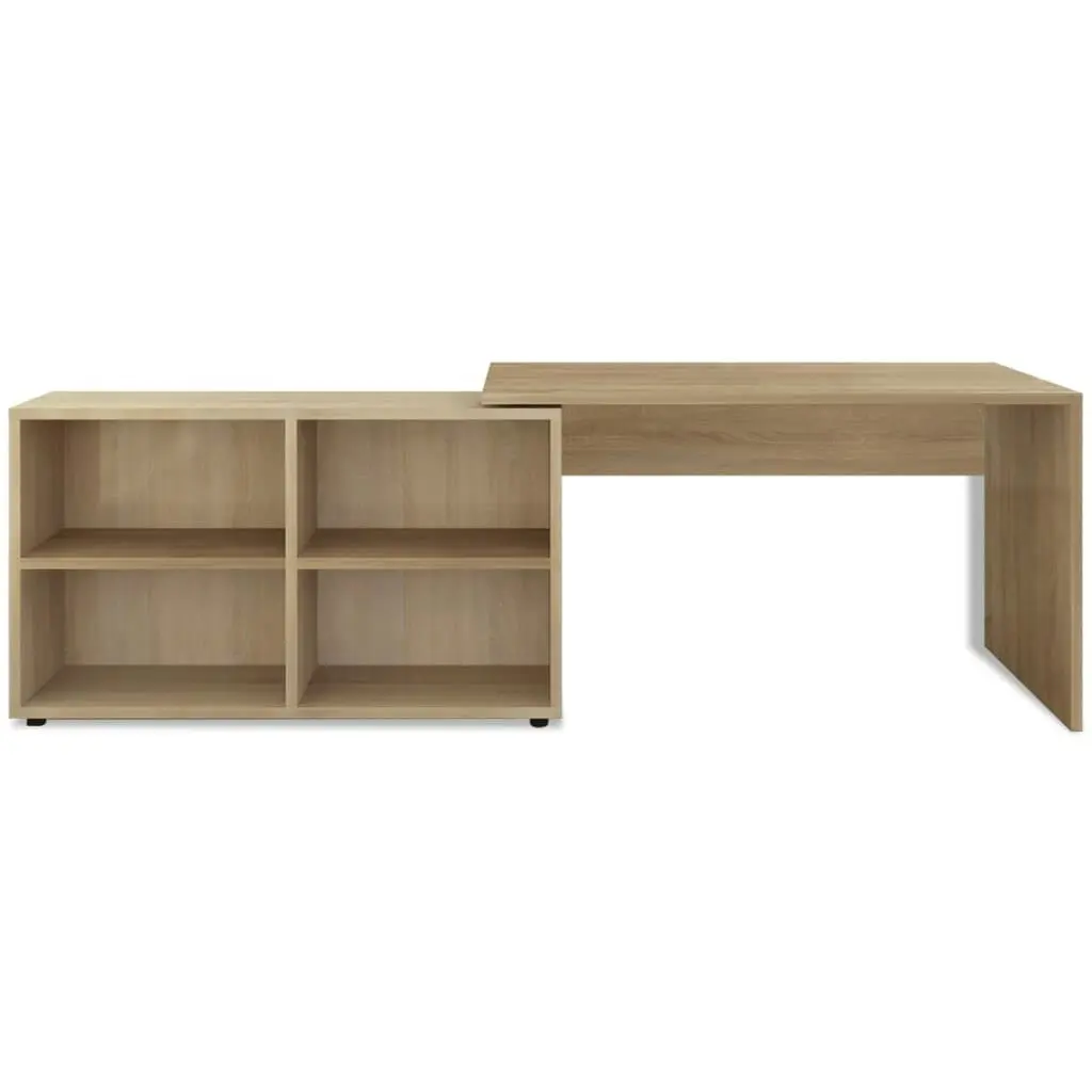 Corner Desk 4 Shelves Oak 243059