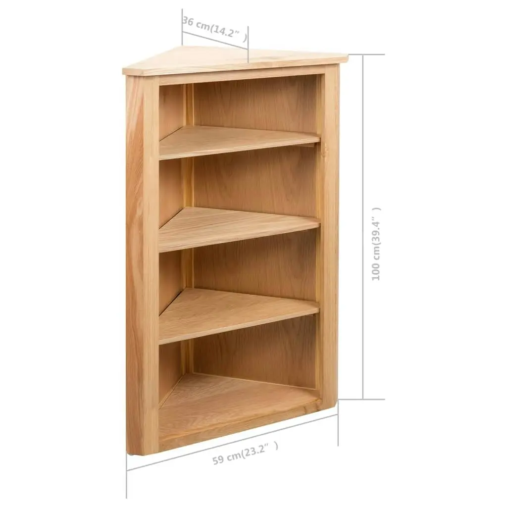 Corner Shelf 59x36x100 cm Solid Oak Wood 247041