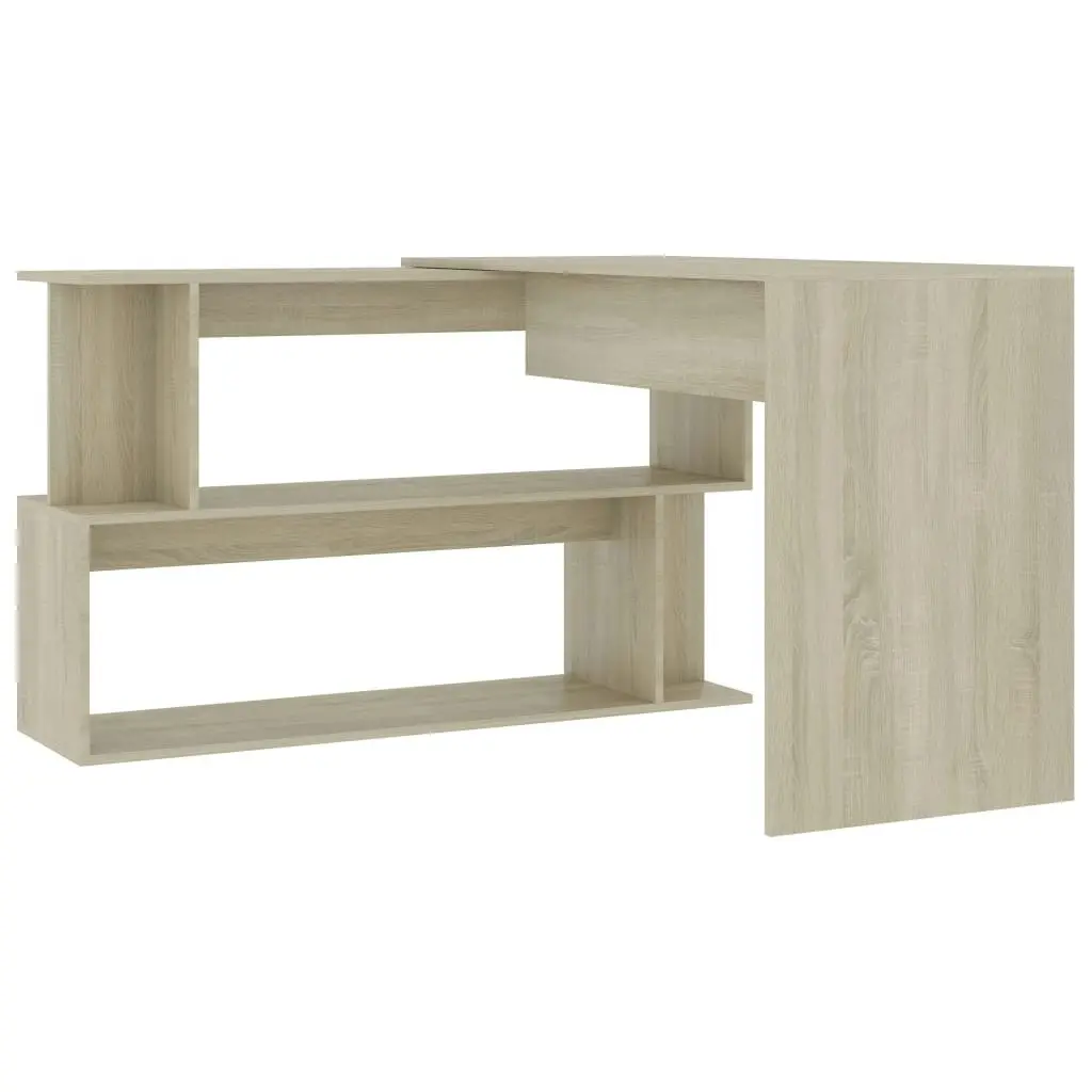 Corner Desk Sonoma Oak 200x50x76 cm Engineered Wood 801101