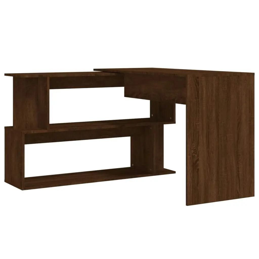 Corner Desk Brown Oak 200x50x76 cm Engineered Wood 815425