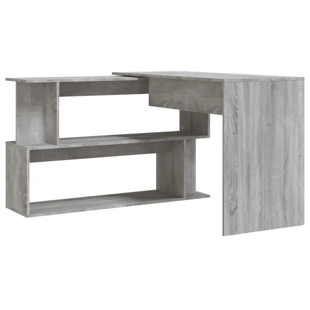 Corner Desk Grey Sonoma 200x50x76 cm Engineered Wood 815424