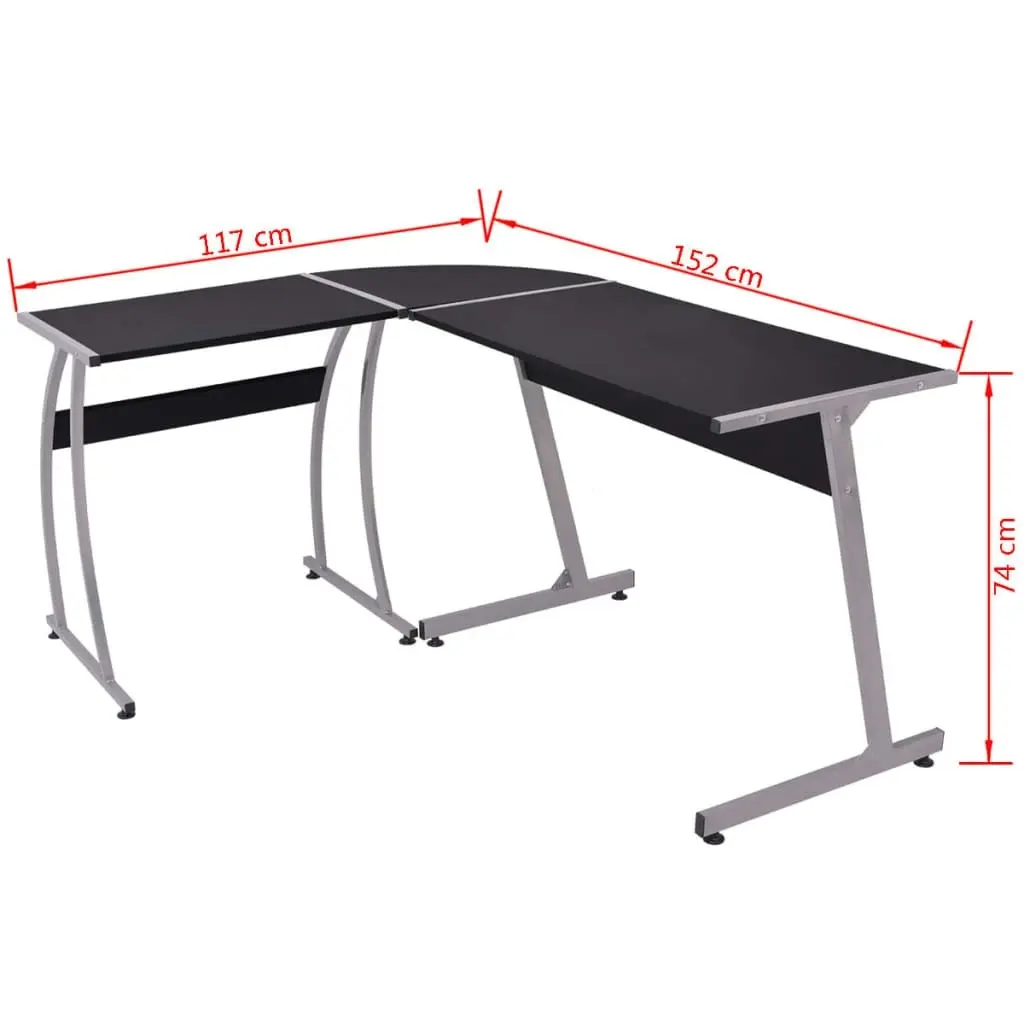 Corner Desk L-Shaped Black 20132