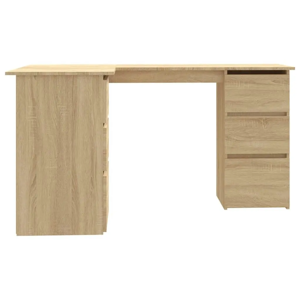 Corner Desk Sonoma Oak 145x100x76 cm Engineered Wood 801092