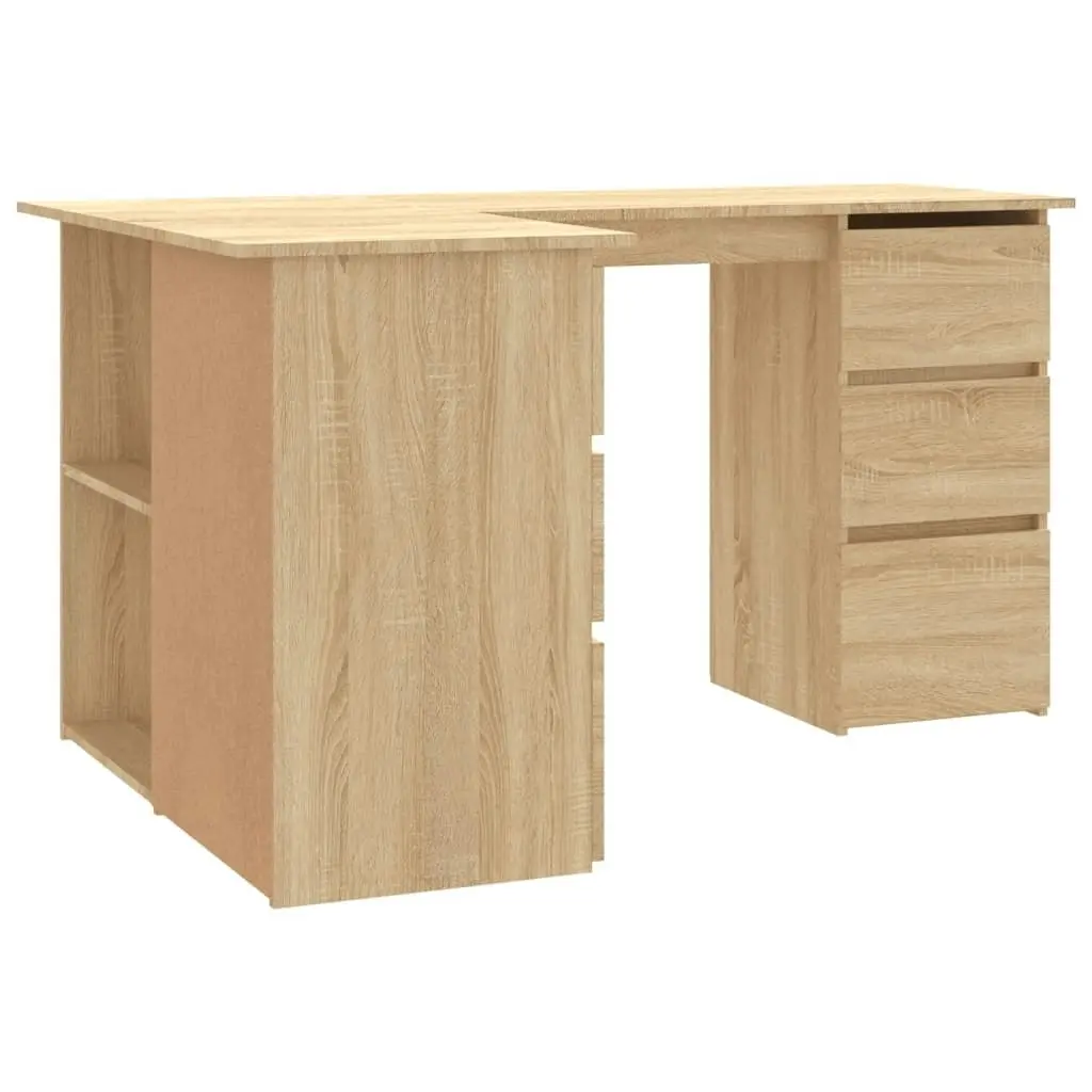 Corner Desk Sonoma Oak 145x100x76 cm Engineered Wood 801092