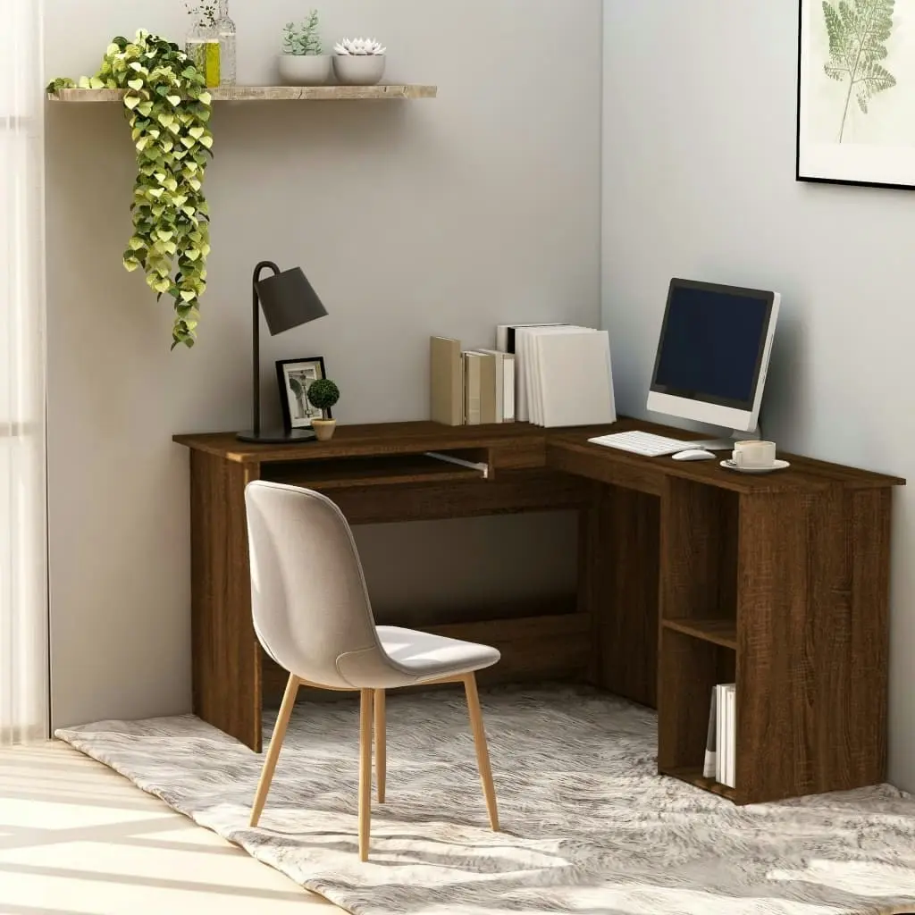 Corner Desk Brown Oak 120x140x75 cm Engineered Wood 815386