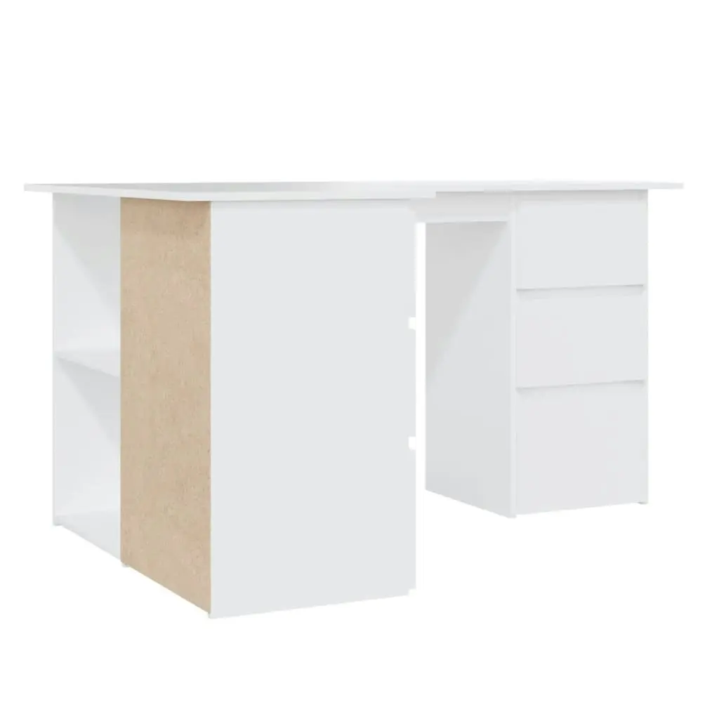 Corner Desk White 145x100x76 cm Engineered Wood 801089