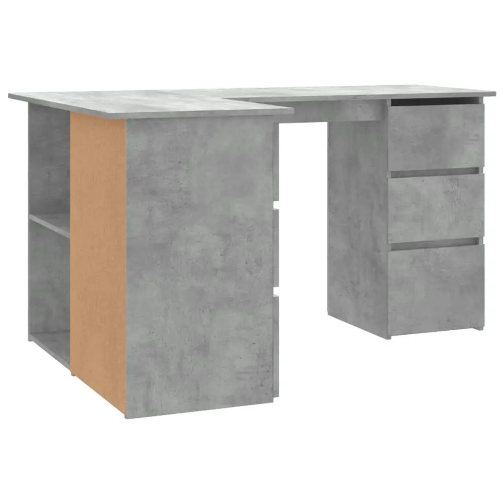 Corner Desk Concrete Grey 145x100x76 cm Engineered Wood 801093