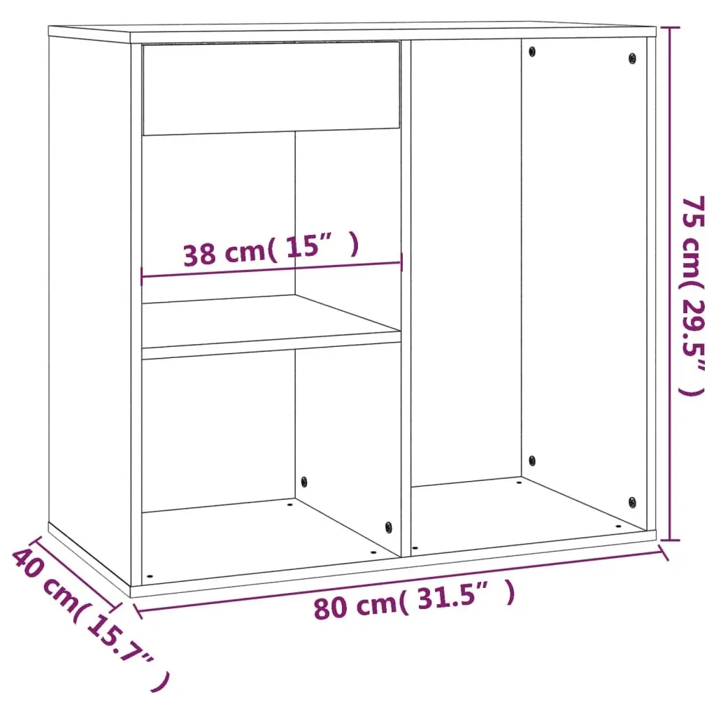 Cosmetic Cabinet Concrete Grey 80x40x75 cm Engineered Wood 808841