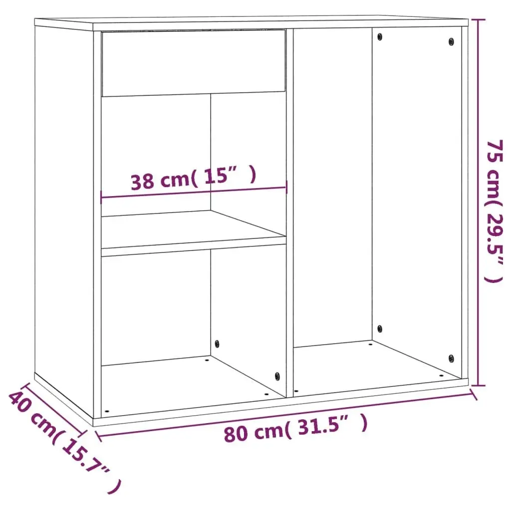 Cosmetic Cabinet Grey Sonoma 80x40x75 cm Engineered Wood 820503