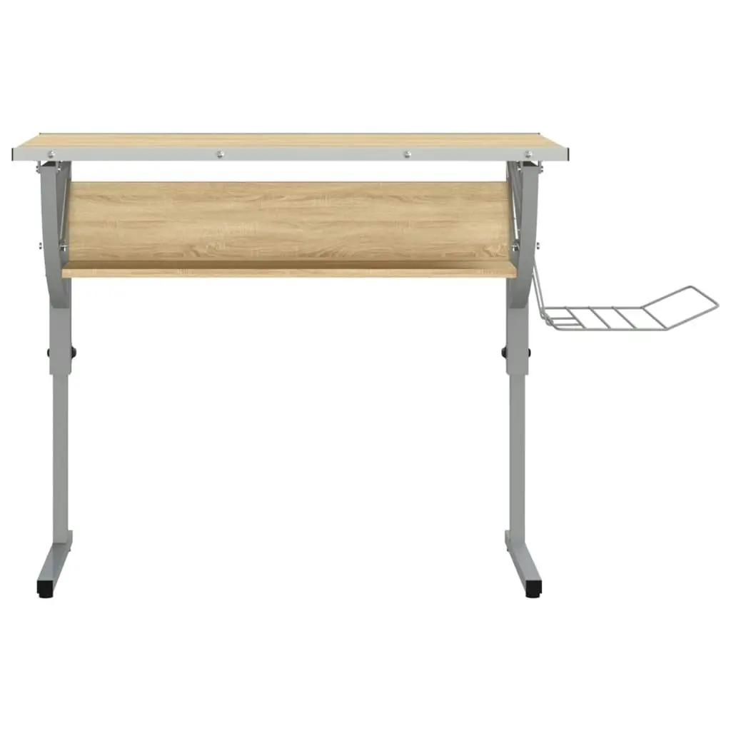 Craft Desk Sonoma Oak and Grey 110x53x(58-87)cm Engineered Wood and Steel 340930