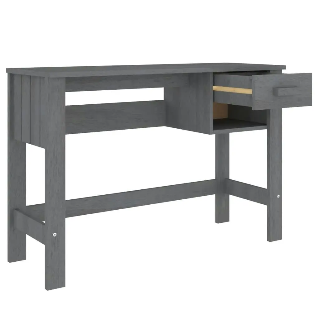 Desk "HAMAR" Dark Grey 110x40x75 cm Solid Wood Pine 340458