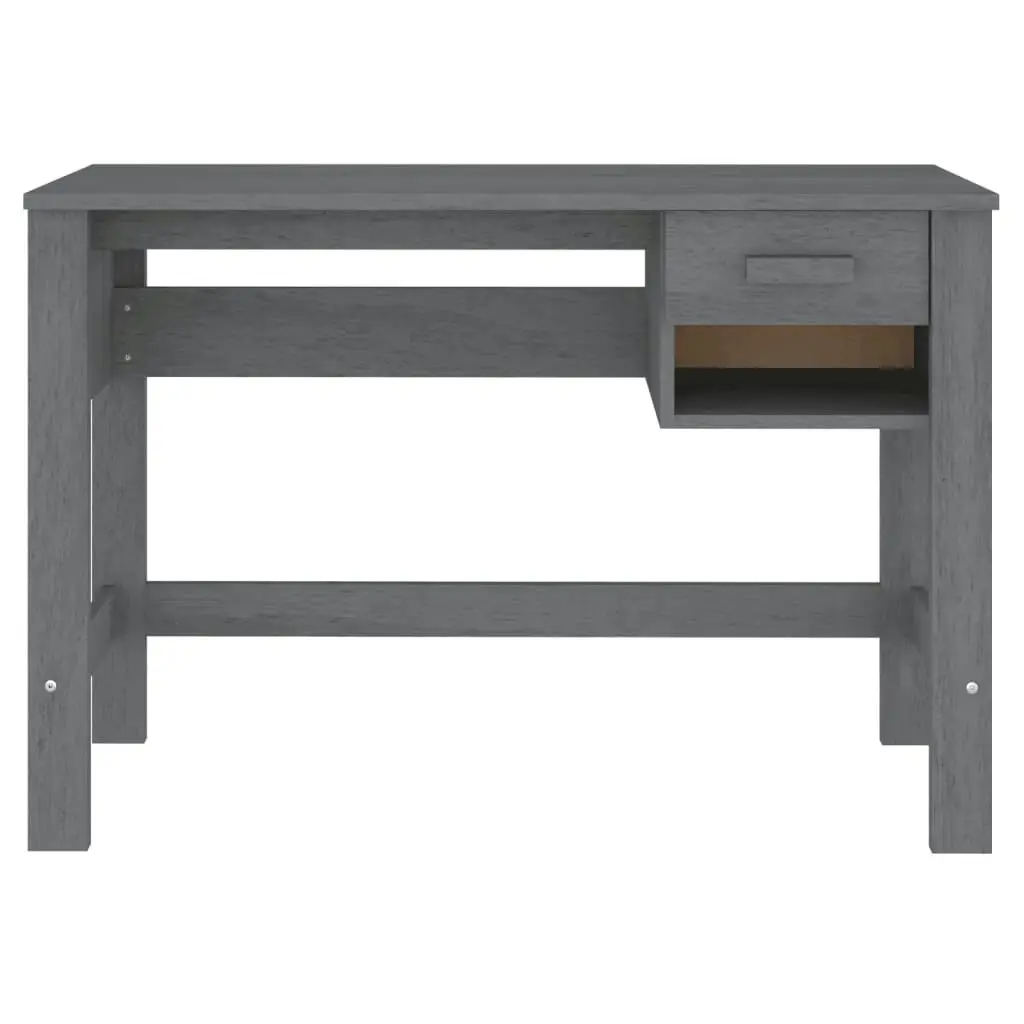 Desk "HAMAR" Dark Grey 110x40x75 cm Solid Wood Pine 340458