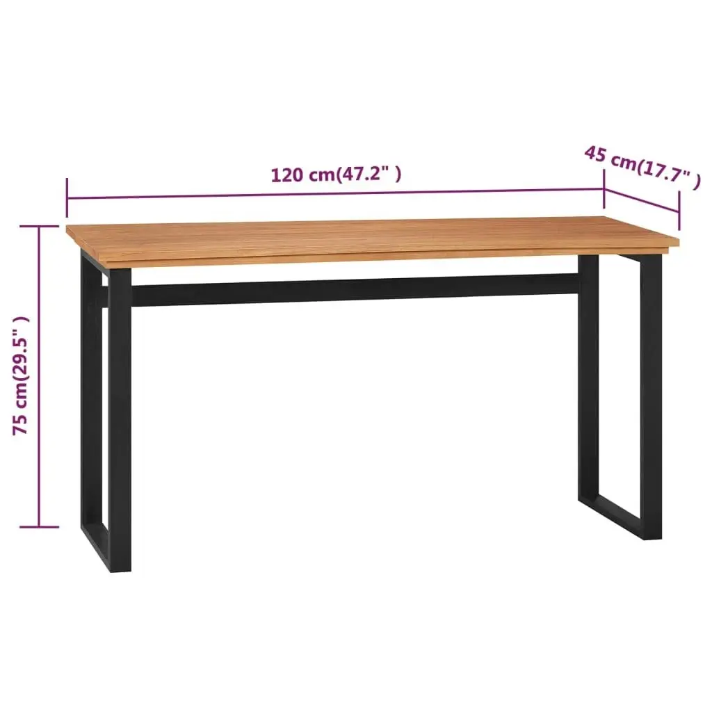 Desk 120x45x75 cm Solid Wood Teak 337924