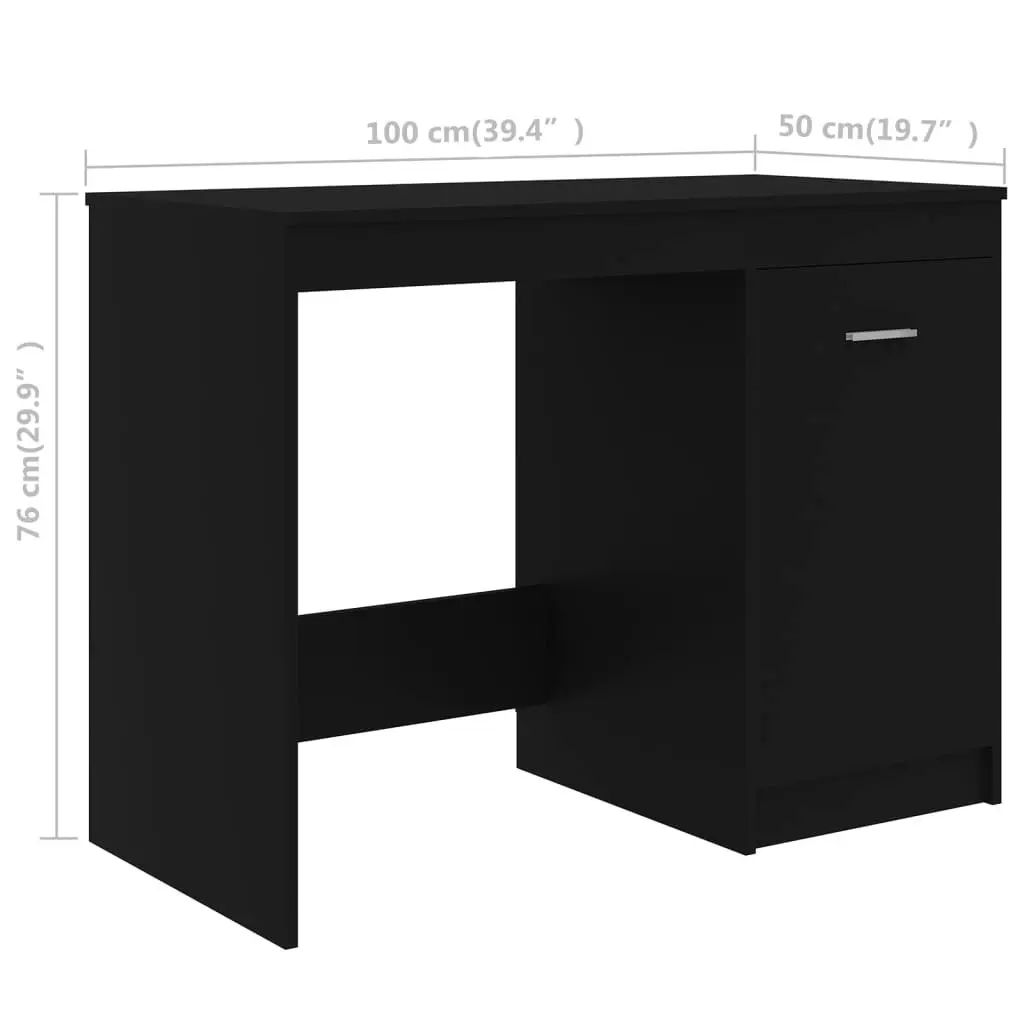 Desk Black 100x50x76 cm Engineered Wood 801797