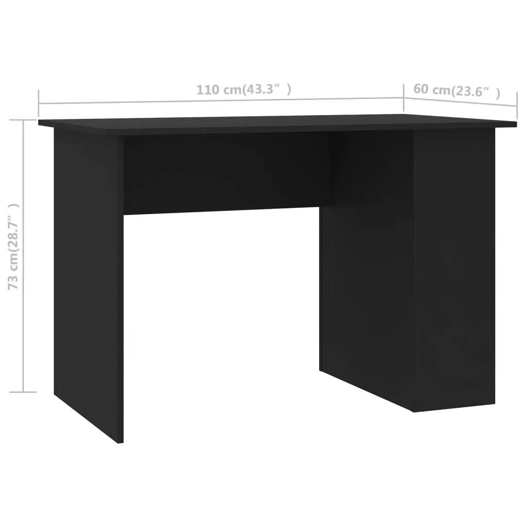 Desk Black 110x60x73 cm Engineered Wood 800577