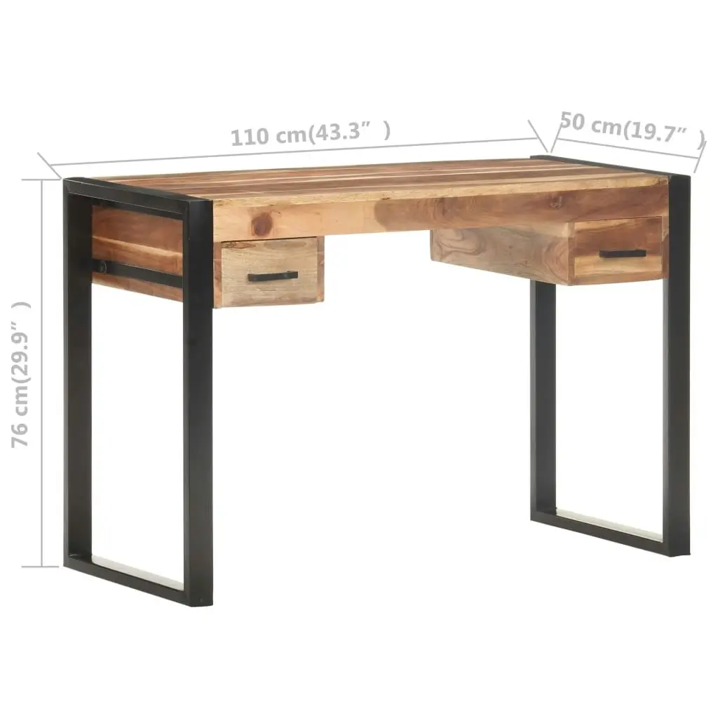 Desk 110x50x76 cm Solid Wood with Sheesham Finish 321550