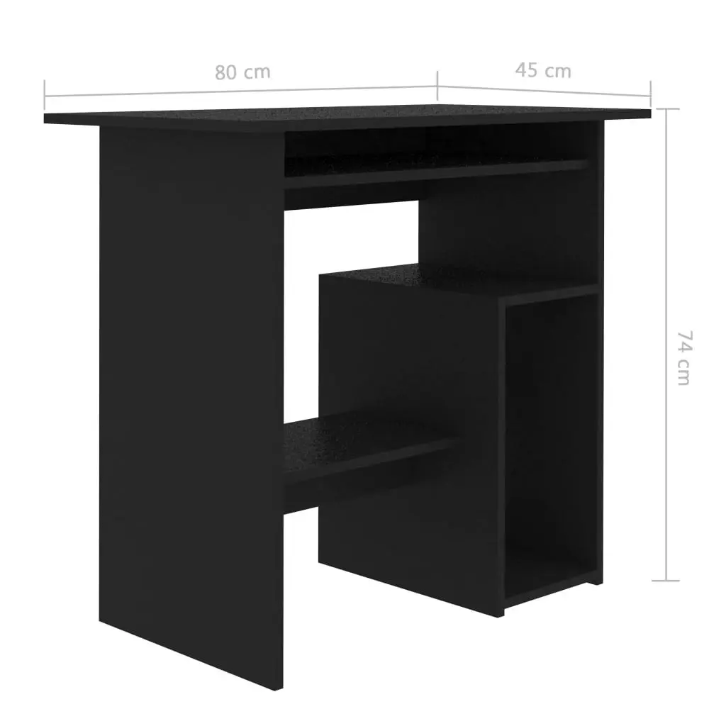 Desk Black 80x45x74 cm Engineered Wood 801365