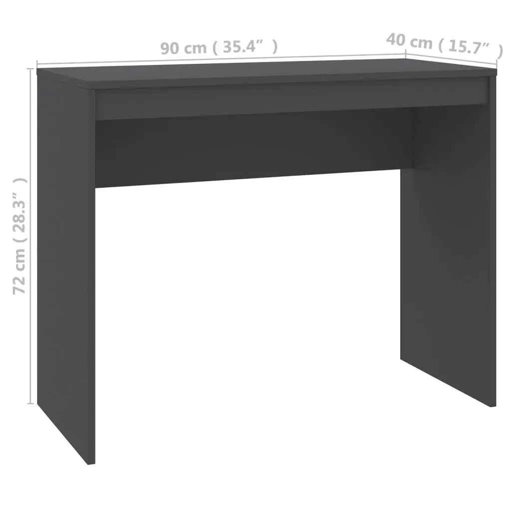 Desk Grey 90x40x72 cm Engineered Wood 800380