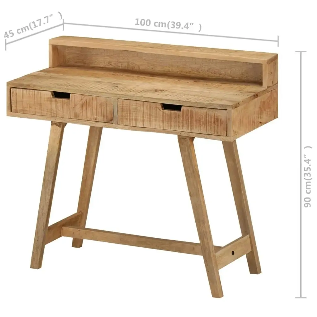 Desk 100x45x90 cm Solid Rough Mango Wood 328269